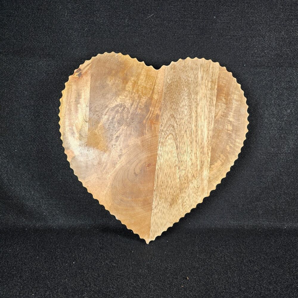 Love & Cupcakes Wooden Heart Shaped Lazy Susan Farmhouse